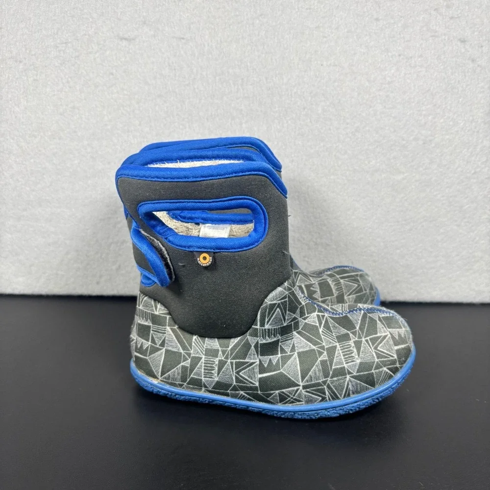 Bogs Baby Bogs Maze Waterproof Boots Gray Geometric Toddler Kids Size 9